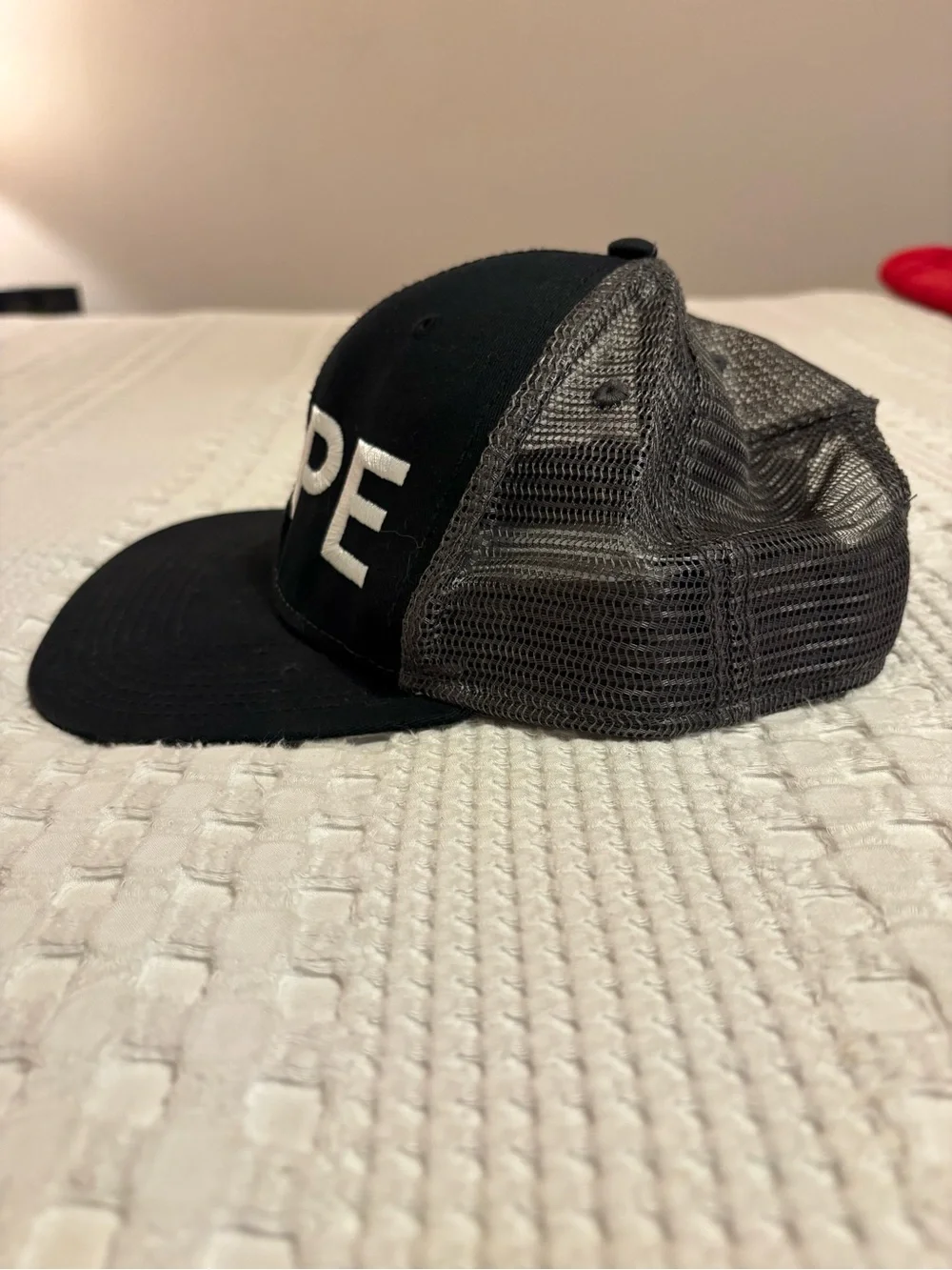 DOPE Black Snapback Hat with White Embroidered Logo